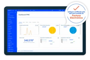Dashboard da Cegid PHC com selo de software certificado para facturação eletrónica