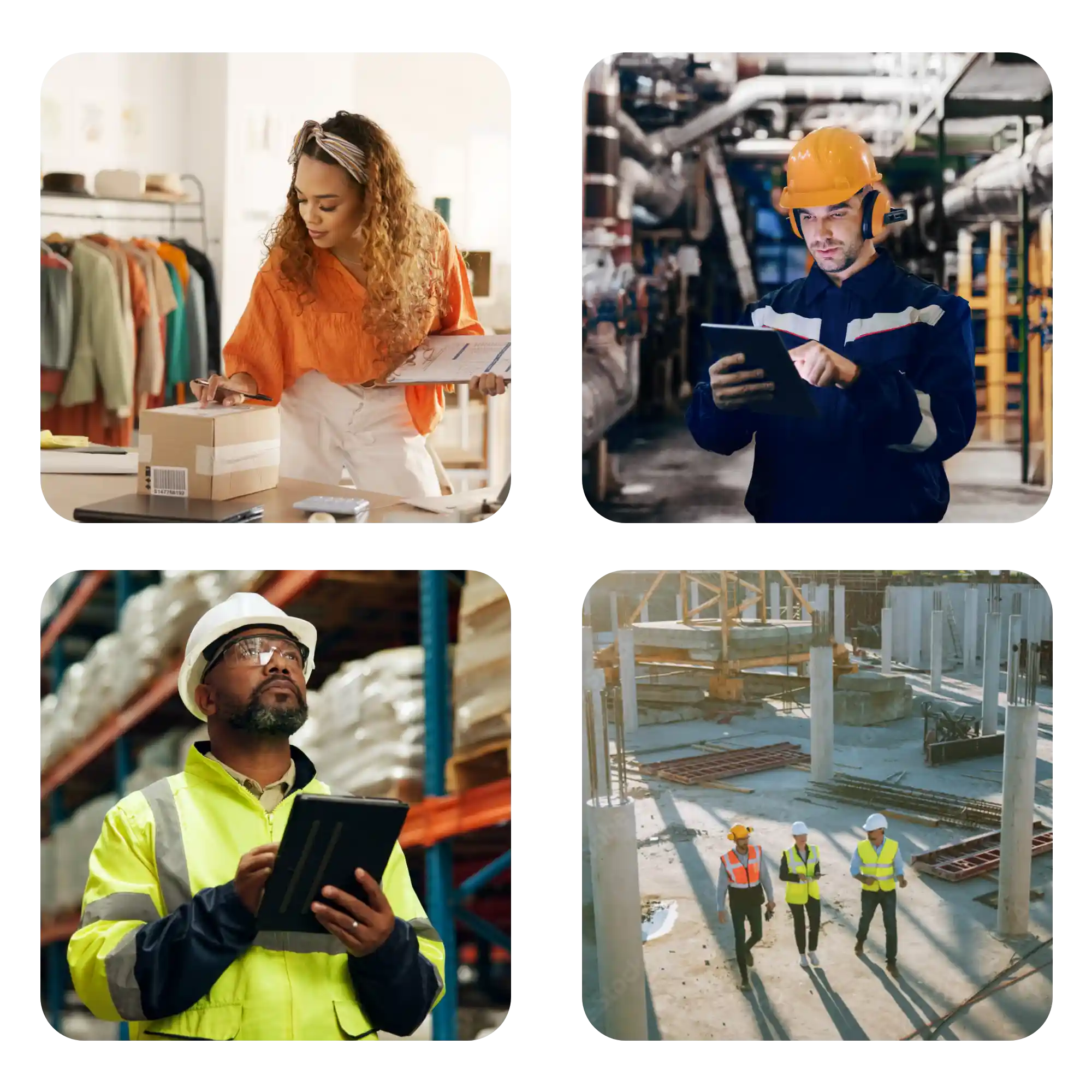 Imagens de vários setores de atividade que podem utilizar ERP Cegid