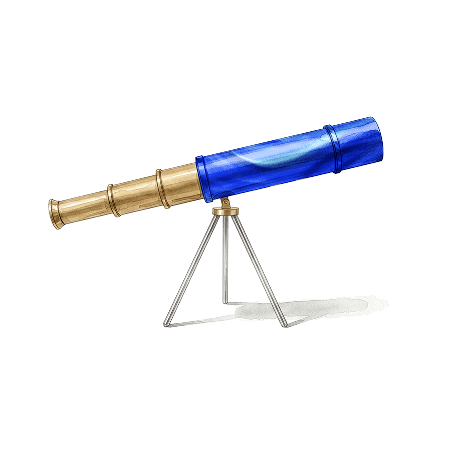 Illustration d'un télescope symbolisant la vision stratégique et l’anticipation