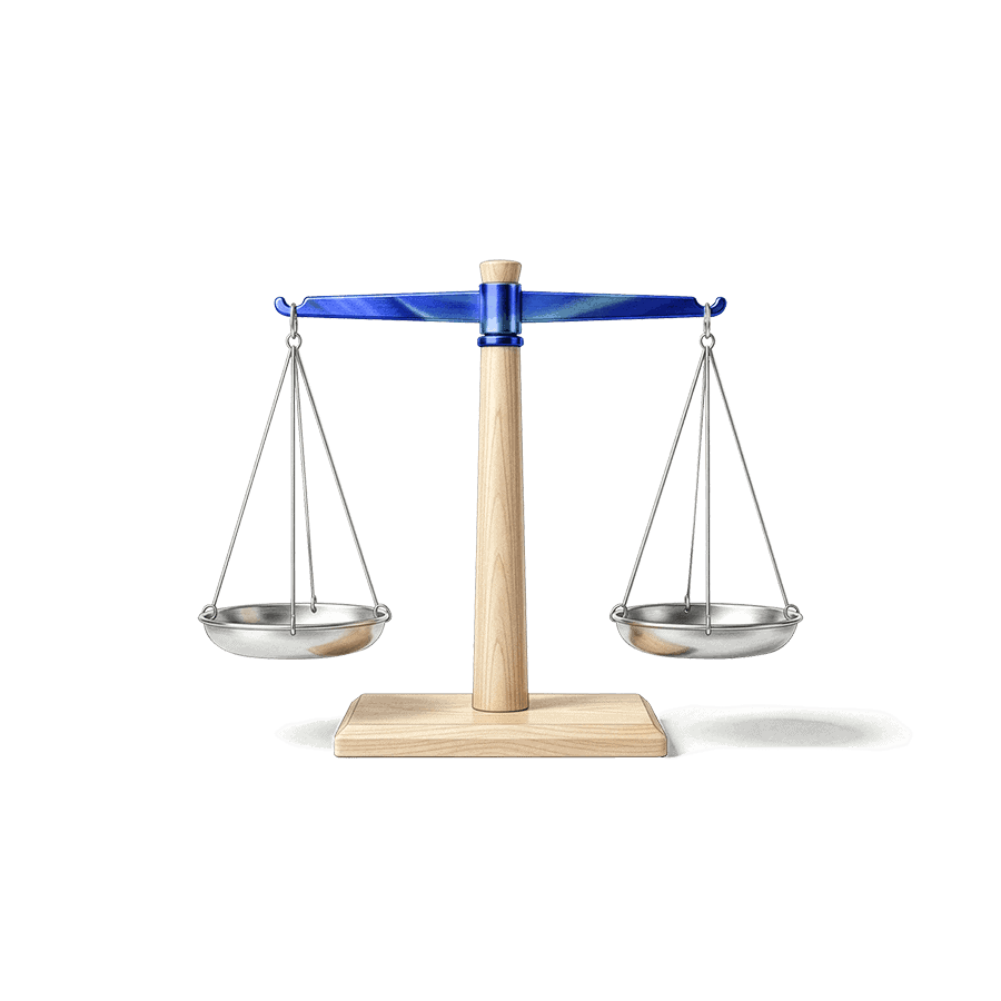 Illustration d'une balance représentant l’équité, la confiance et la gouvernance