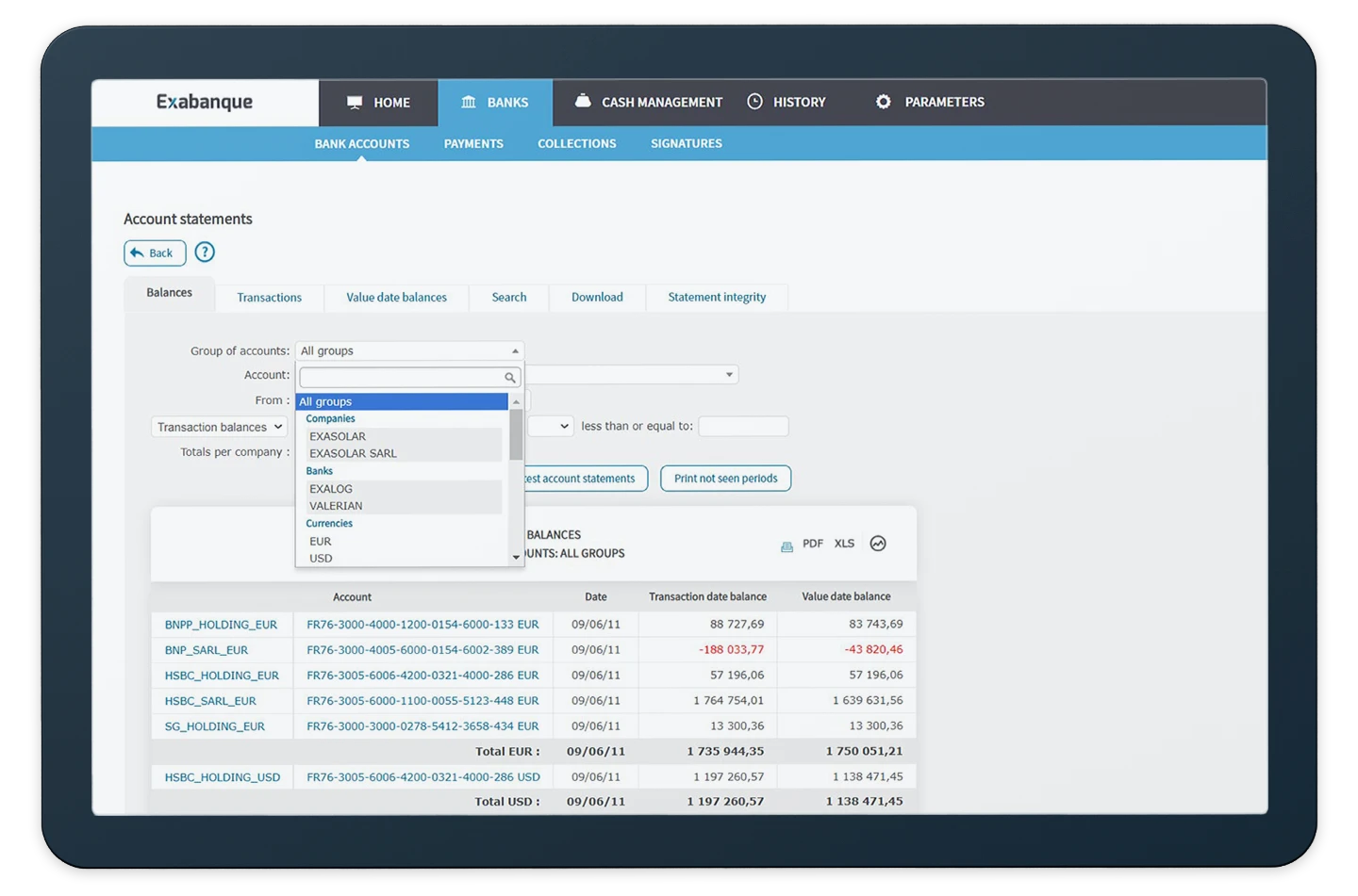 Cegid Exabanque banking communication