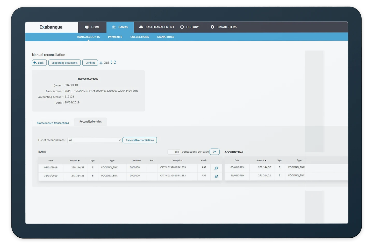 Cegid Exabanque Banking reconciliation