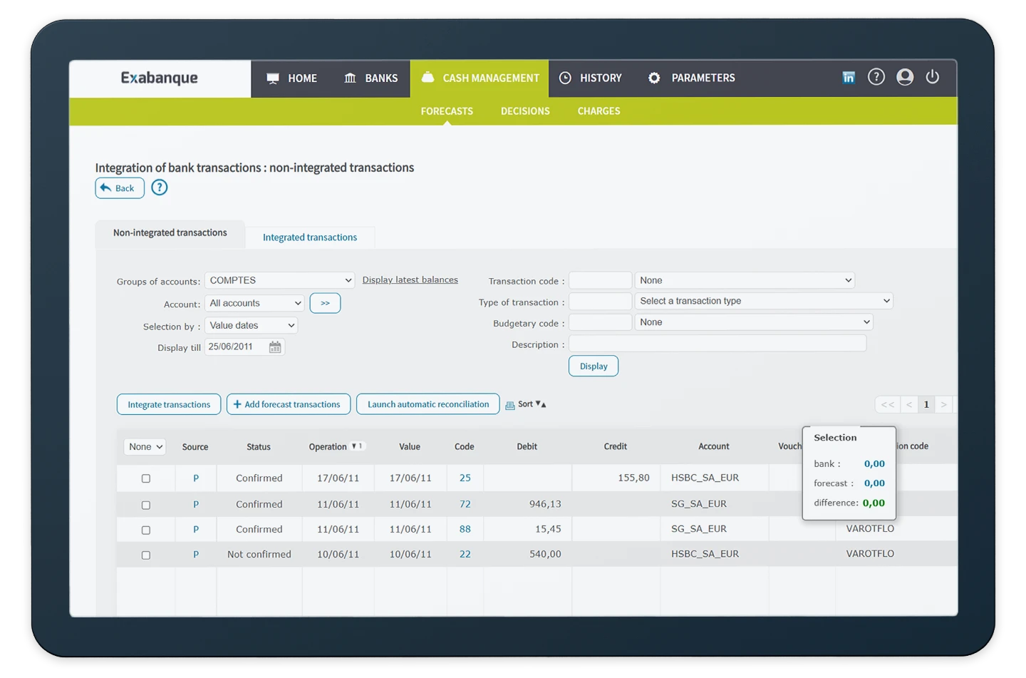 Cegid Exabanque Cash management