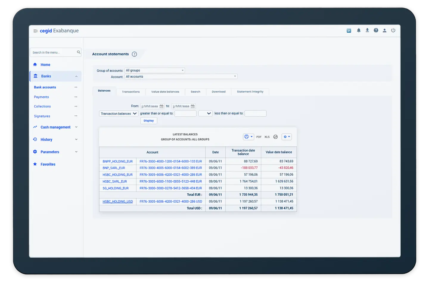 Cegid Exabanque banking communication