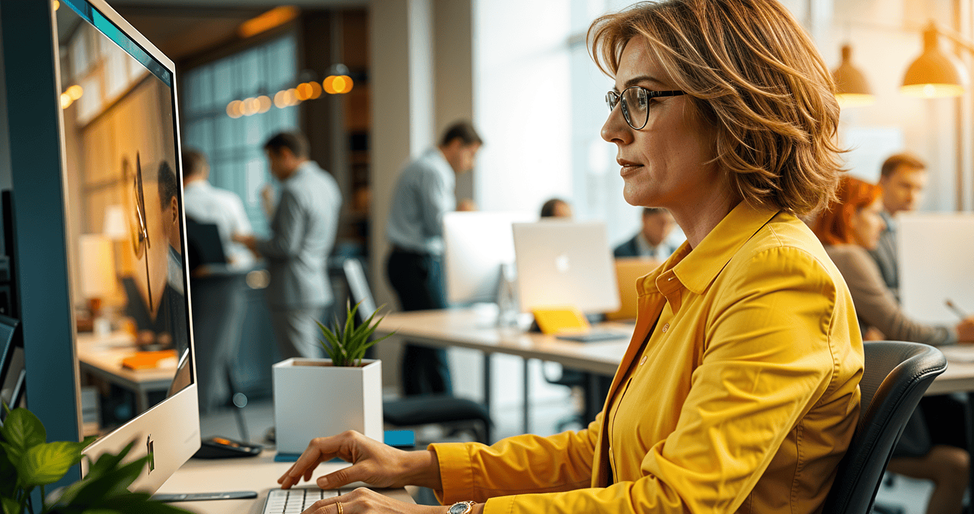 mujer trabaja con software verifactu