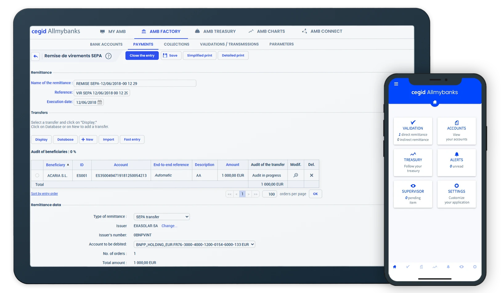 Cegid Allmybanks Dashboard