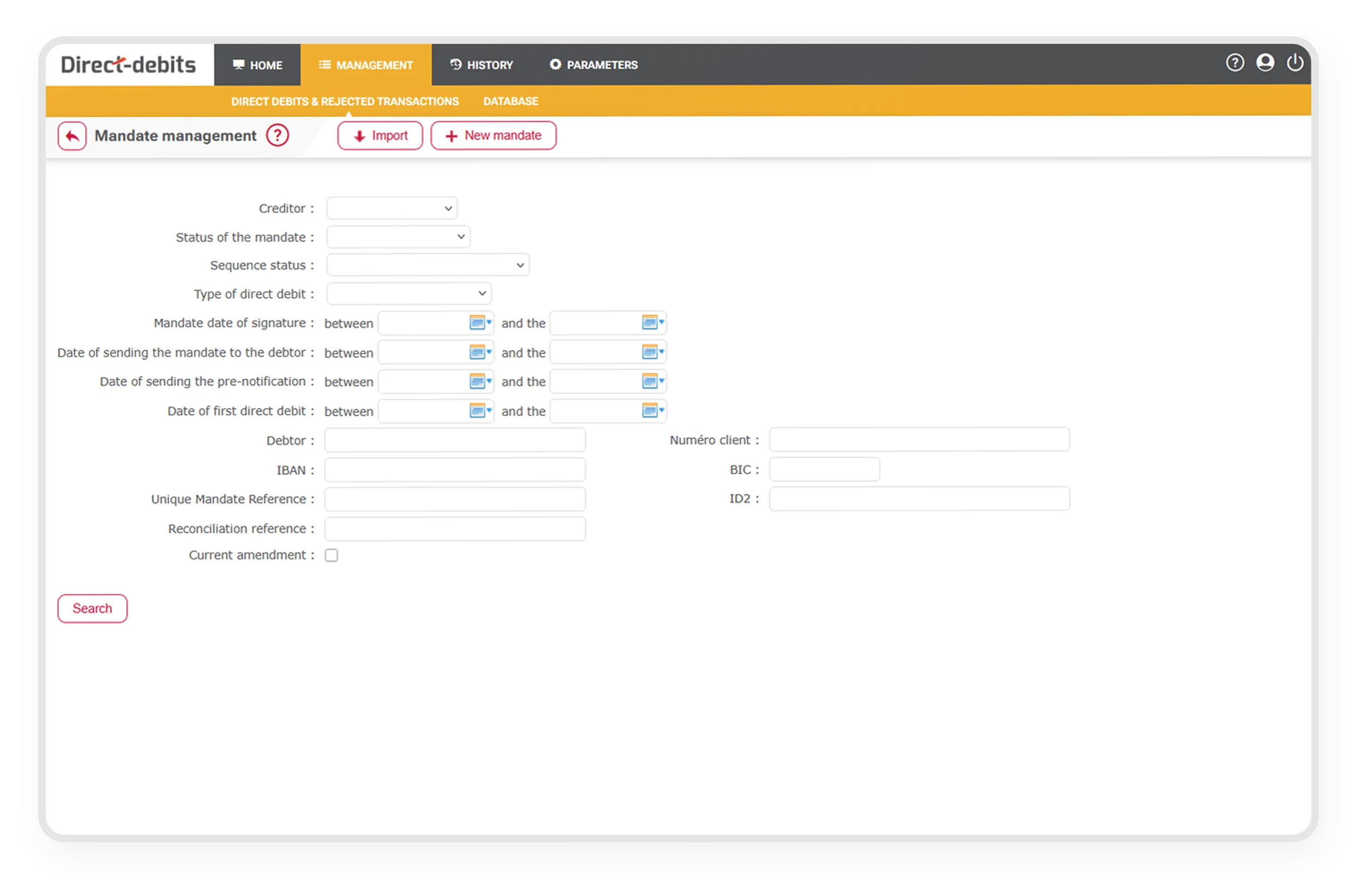 Cegid Direct-debits Administración de mandatos