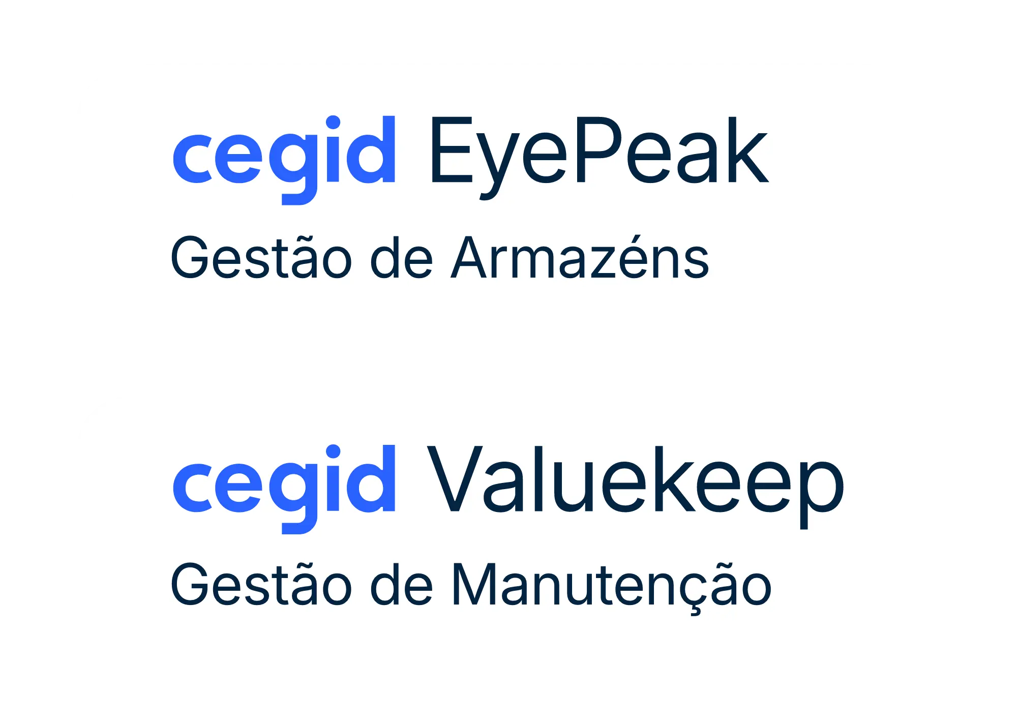 Cegid EyePeak, gestão de armazéns. Cegid Valuekeep, gestão de manutenção.